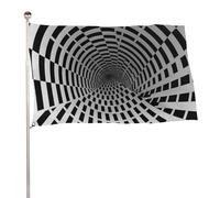 Bandiera da giardino con illusione visiva esterna, grande bandiera con occhielli in ottone, resistente allo sbiadimento, per la decorazione della casa, per tutte le stagioni, 89 x 150 cm