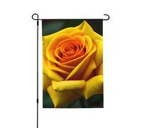 Bandiera da giardino con immagine di rosa gialla su entrambi i lati, 71 x 102 cm, striscione decorativo per veranda, prato, patio, tutte le stagioni