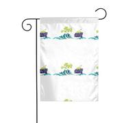 Bandiera da giardino con immagine di uva tra le onde, decorazione da cortile, 12x18 pollici per giardino, terrazza, balcone