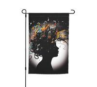 Bandiera da giardino con immagine musicale, 30,5 x 45,7 cm, double face, per primavera, estate, decorativa, da cortile, piccola bandiera stagionale, decorazione per esterni