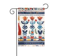 Bandiera da giardino con immagine popolare del cavallo Dala svedese, decorazione per cortile, 12x18 pollici, per giardino, terrazza, balcone