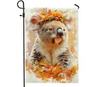 Bandiera da giardino con koala autunnale, striscione decorativo autunnale con animali carini, in tessuto su entrambi i lati, decorazione per prato all'aperto, per il Ringraziamento, 30,5 x 45,7 cm