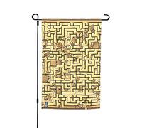Bandiera da giardino con labirinto del tesoro, 30,5 x 45,7 cm. Decorazione per esterni luminosa su entrambi i lati porta un po' di divertimento al tuo giardino.