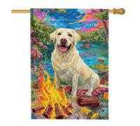 Bandiera da giardino con labrador retriever, colorata estate falò per cani, decorazione per la casa e il giardino, bandiera da giardino in iuta su entrambi i lati, decorazione per esterni, 71 x 101 cm