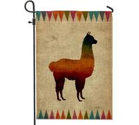 Bandiera da giardino con lama colorata, motivo triangolare vibrante, striscione decorativo per la casa, bandiera in iuta su entrambi i lati per decorazione esterna del prato 30,5 x 45,7 cm