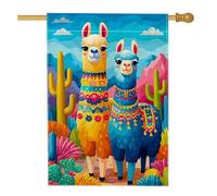 Bandiera da giardino con lama colorata, striscione decorativo blu e giallo, decorazione per prato esterno su entrambi i lati, per feste estive e celebrazioni di vacanza, 71 x 101 cm