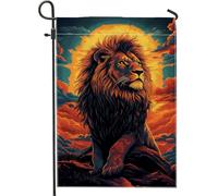 Bandiera da giardino con leone autunnale vibrante, decorazione colorata per patio esterno, decorazione per prato stagionale double face, perfetta per la casa e il giardino, 30,5 x 45,7 cm