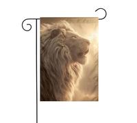 Bandiera da giardino con leone ruggente, 30 x 45 cm, verticale, double face, per fattoria, vacanze, decorazioni esterne