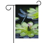 Bandiera da giardino con libellula che vola sopra l'estate su entrambi i lati, 30,5 x 45,7 cm, bandiere da giardino primaverili e sole, decorazione stagionale per esterni