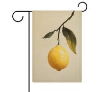 Bandiera da giardino con limone, da appendere a un ramo, bandiera da giardino, casa, cortile, esterno, festività, stagione, juta, doppia faccia, 30,5 x 45,7 cm