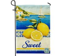 Bandiera da giardino con limoni dolci, striscione decorativo per la casa con agrumi gialli, bandiera estiva su entrambi i lati, decorazione per esterni, 30,5 x 45,7 cm
