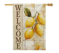 Bandiera da giardino con limoni primaverili ed estivi, decorazione rustica per la casa e il cortile, in iuta su entrambi i lati, decorazione stagionale per esterni, feste di festa, 71 x 101 cm