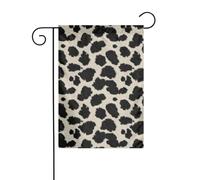 Bandiera da giardino con macchie di mucca marrone, 30 x 45 cm, verticale, su entrambi i lati, decorazione per casa colonica, vacanze, esterni, bandiera da cortile