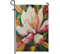 Bandiera da giardino con magnolia primaverile ed estiva, bandiera colorata per cortile, decorazione artistica astratta stagionale per esterni, 30,5 x 45,7 cm
