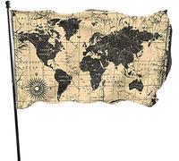 Bandiera da giardino con mappa del mondo resistente alle intemperie, bandiera da cortile 3 x 5 piedi decorazioni per la casa all'aperto