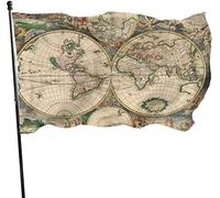 Bandiera da giardino con mappa del mondo resistente alle intemperie, bandiera dimostrativa 3 x 5 piedi Decorazioni per la casa all'aperto