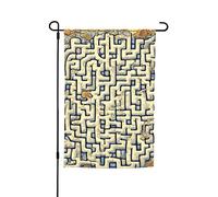 Bandiera da giardino con mappa del tesoro del labirinto, 30,5 x 45,7 cm. Decorazione per esterni luminosa su entrambi i lati porta un po' di divertimento al tuo giardino.