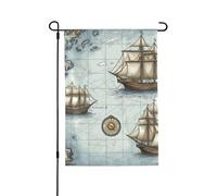 Bandiera da giardino con mappa della barca, 71 x 101 cm, doppia faccia, bandiera verticale di benvenuto, piccole bandiere decorative per esterni, per tutte le stagioni, striscioni per patio e vacanze