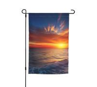 Bandiera da giardino con mare e tramonto, 30,5 x 45,7 cm, doppia faccia, primaverile, estate, decorativa, per cortile, piccola bandiera stagionale, decorazione per esterni