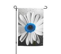 Bandiera da giardino con margherite bianche e blu, 30,5 x 45,7 cm, per primavera, estate, autunno, inverno, bandiere stagionali su entrambi i lati, bandiere per le vacanze, per esterni e interni, per