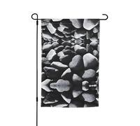 Bandiera da giardino con molti ciottoli neri, 30,5 x 45,7 cm, resistente bandiera decorativa in poliestere stampato su entrambi i lati, per cortile, patio e balcone