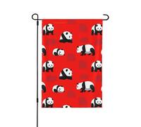Bandiera da giardino con motivi di panda divertenti 12x18 pollici Bandiera da giardino verticale bifacciale Decor Bandiere di benvenuto in poliestere per esterni Portico esterno Agriturismo Patio Deco
