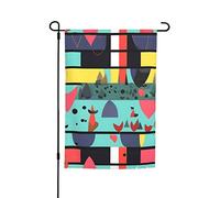 Bandiera da giardino con motivi geometrici, 30,5 x 45,7 cm. Decorazione esterna luminosa su entrambi i lati porta un po' di divertimento al tuo giardino.