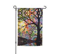Bandiera da giardino con motivo albero della vita, 45 x 30 cm, perfetta per vacanze al mare e decorazioni per feste all'aperto