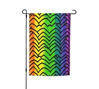 Bandiera da giardino con motivo arcobaleno Gay Pride Bandiera da giardino a doppia faccia per fattoria Vacanze Bandiera da cortile 30,5 x 45,7 cm Banner all'aperto stagionale per primavera estate