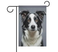 Bandiera da giardino con motivo Border Collie, primavera, estate, floreale, 12 x 18 pollici, decorazione da esterno bifacciale per primavera, inverno, fattoria, resistente allo sbiadimento e facile
