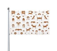 Bandiera da giardino con motivo cane Beagle, bandiere decorative su entrambi i lati, adatte per prati, balconi, portici, ecc.