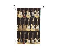 Bandiera da giardino con motivo chitarra artistica 30,5 x 45,7 cm, per primavera, estate, autunno, inverno, bandiere stagionali su entrambi i lati, bandiere per le vacanze, per esterni e interni, per