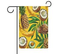 Bandiera da giardino con motivo di frutta gialla su entrambi i lati, bandiere da cortile per esterni, benvenuto, vacanze, festa stagionale, bandiera per feste, vacanze, portico esterno, decorazione