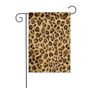 Bandiera da giardino con motivo leopardato a macchie intricate naturali, 30 x 45 cm, verticale, double face, per fattoria, vacanze, decorazioni esterne