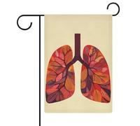 Bandiera da giardino con motivo polmoni in stile metà secolo per vacanze stagionali su entrambi i lati, 30,5 x 45,7 cm