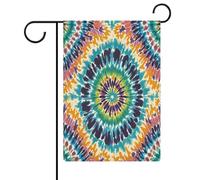 Bandiera da giardino con motivo tie dye per casa, prato, cartello di benvenuto, striscione su entrambi i lati, piccole bandiere personalizzate per piscina, cortile, decorazione da parete per la casa
