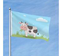 Bandiera da giardino con mucca che mangia erba, 9 x 1,5 m, a doppia faccia, bandiera da giardino, per casa, cortile, esterno, interno, festa, decorazione