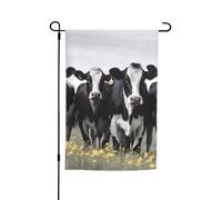 Bandiera da giardino con mucche bianche e nere, 30,5 x 45,7 cm, per primavera, estate, autunno, inverno, bandiere stagionali su entrambi i lati, bandiere per le vacanze, per esterni e interni, per