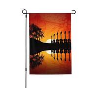Bandiera da giardino con musica e tramonto con chitarra, 71 x 101 cm, bandiera verticale da cortile, piccola bandiera decorativa per esterni, per tutte le stagioni, striscioni per casa, patio, vacanze