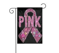 Bandiera da giardino con nastro rosa della consapevolezza, 30 x 45 cm, verticale, double face, decorazione per casa colonica, vacanze, esterni, bandiera da cortile