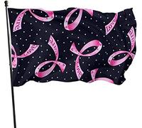 Bandiera da giardino con nastro rosa per cancro al seno all'aperto, bandiera dimostrativa 3 x 5 piedi Decorazioni per la casa all'aperto