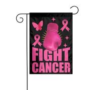 Bandiera da giardino con nastro rosa per la lotta contro il cancro al seno, 12x18 pollici, bandiere da esterno bifacciali, striscioni di benvenuto, bandiera festiva per feste, decorazioni da giardino