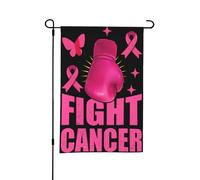 Bandiera da giardino con nastro rosa per la lotta contro il cancro al seno, piccole bandiere bifacciali per cortile, adatte per esterni o per decorazioni da giardino, patio, 18x12 pollici