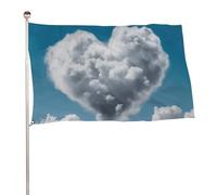 Bandiera da giardino con nuvole bianche con scritta "Are Like A Heart", 89 x 150 cm, per esterni, su entrambi i lati, bandiere di benvenuto, decorazione per cortile, portico, prato