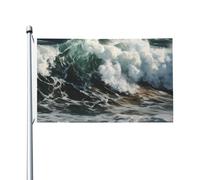 Bandiera da giardino con onde marine, da 9 x 1,5 m, doppia faccia, resistente allo sbiadimento, per esterni, divertente bandiera per le vacanze, con occhielli in metallo, per prato, patio, casa