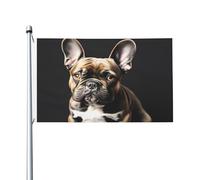 Bandiera da giardino con orecchie lunghe, stampa bulldog francese, 90 x 1,5 m