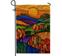 Bandiera da giardino con paesaggio autunnale, vivace scena di collina, decorazione per la casa, striscione da giardino, bandiera artistica su entrambi i lati, decorazione per esterni, 30,5 x 45,7 cm