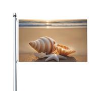 Bandiera da giardino con paesaggio di conchiglie sulla spiaggia, 9,1 x 1,5 m