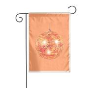 Bandiera da giardino con palla da discoteca arancione e pesca, 30 x 45 cm, verticale su entrambi i lati, decorazione per casa colonica, vacanze, esterni, bandiera da cortile