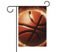 Bandiera da giardino con pallacanestro su entrambi i lati, 30,5 x 45,7 cm, bandiera verticale in lino, bandiere per casa durevoli per feste decorative esterne